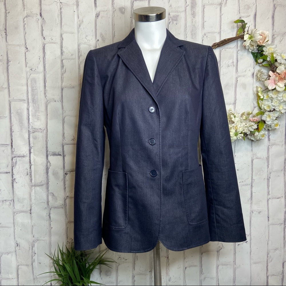 Ann Taylor Navy and Black denim Blazer